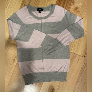 Massimo Women's Sweater in Gray and Pink Stripes